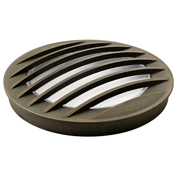 This protective rock guard accessory shields 12V landscape lighting fixtures from debris and damage. Crafted in Centennial Brass finish, it combines functionality with aesthetic appeal for outdoor installations.