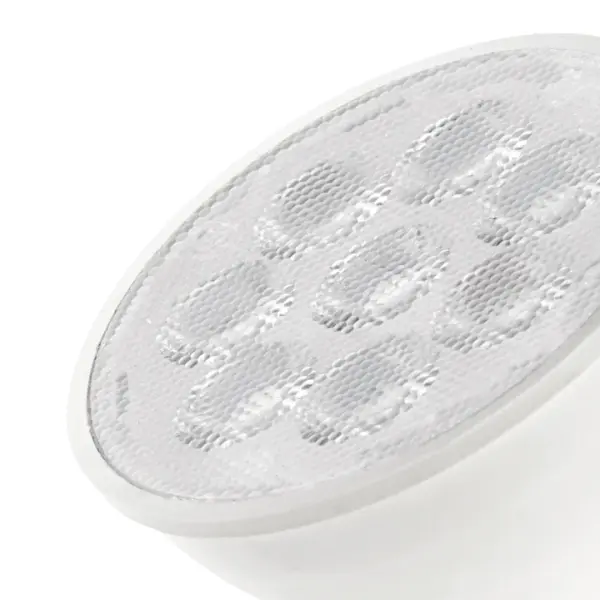 Professional-grade 7W LED replacement lamp delivering 550 lumens of warm 3000K light with a focused 35-degree beam spread. Designed for 12V landscape lighting systems with integrated LED technology for long-lasting performance. - alternate view