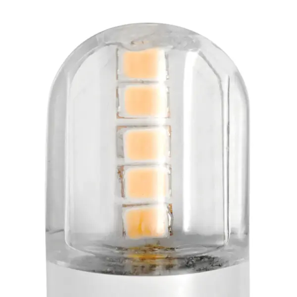 Compact 3W LED replacement lamp delivering warm 3000K light with 180 lumens output. Wet-rated for outdoor durability with 300-degree beam spread. Ideal for landscape and pathway lighting applications. - alternate view