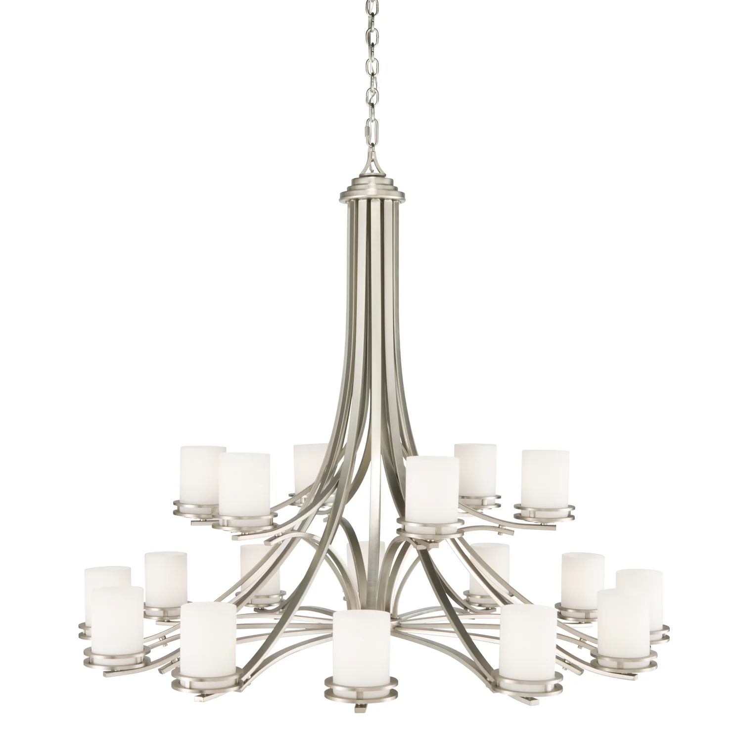 Hendrik 18-Light Two-Tier Chandelier in Brushed Nickel