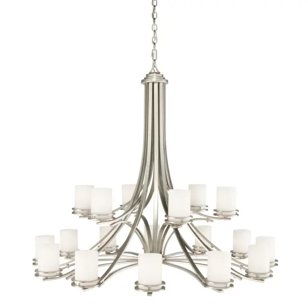 Hendrik 18-Light Two-Tier Chandelier in Brushed Nickel