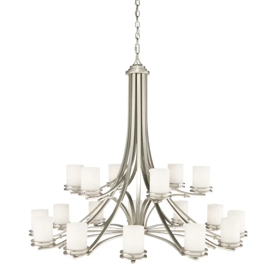 Hendrik 18-Light Two-Tier Chandelier in Brushed Nickel