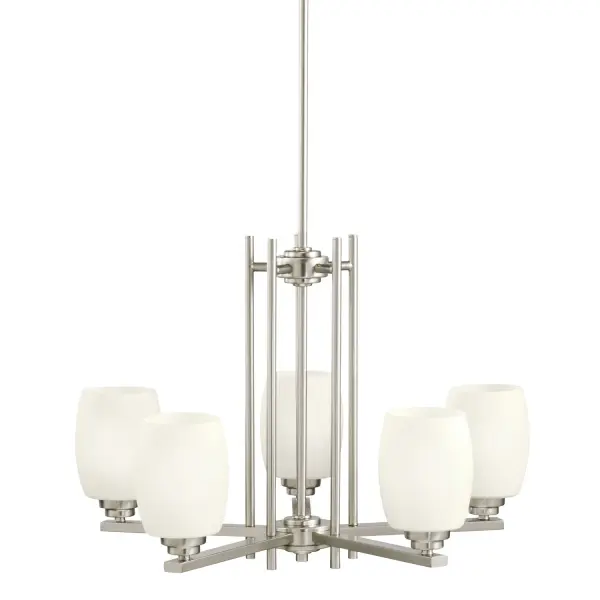 Eileen Five Light Chandelier in Brushed Nickel