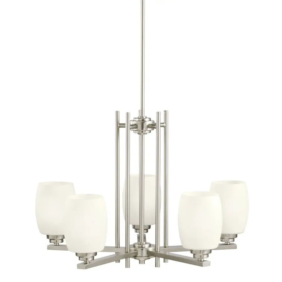 Eileen Five Light Chandelier in Brushed Nickel