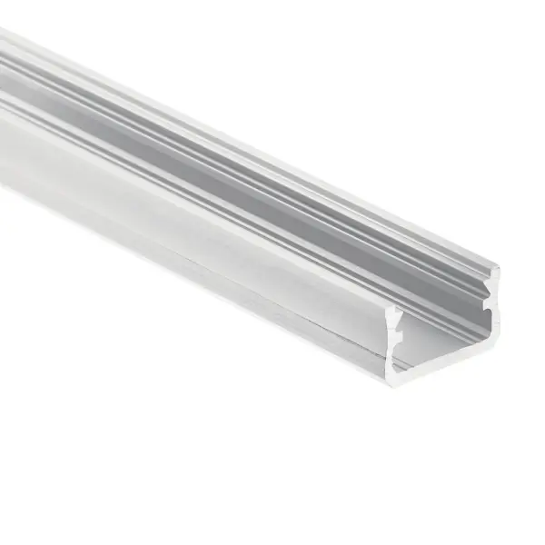 This 8-foot aluminum extrusion provides a sleek mounting solution for LED tape lighting with gentle light diffusion. The standard depth profile works well for under-cabinet, shelf, and display applications.