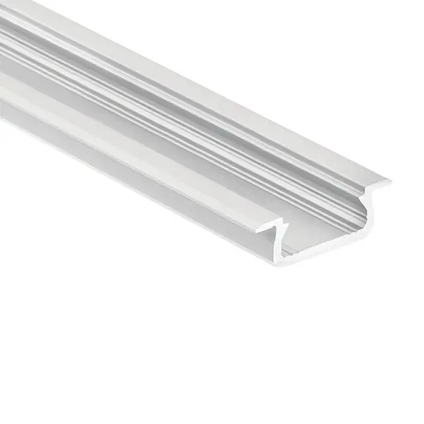 This 8-foot aluminum extrusion channel provides a clean, recessed mounting solution for LED tape lighting in cabinetry, shelving, and architectural installations. The shallow well design preserves light quality while the modular system accepts coordinating lenses, end caps, and mounting hardware.