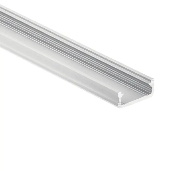 This 8-foot aluminum extrusion channel provides a sleek, professional mounting system for LED tape lighting. The shallow well design preserves light quality while the silver finish integrates seamlessly into modern spaces.