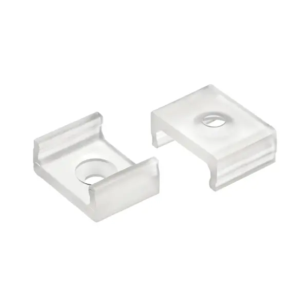 Professional-grade mounting clips designed specifically for TE Standard Series Shallow Well Surface Channel. Clear plastic construction provides invisible support with audible click confirmation for secure installation.