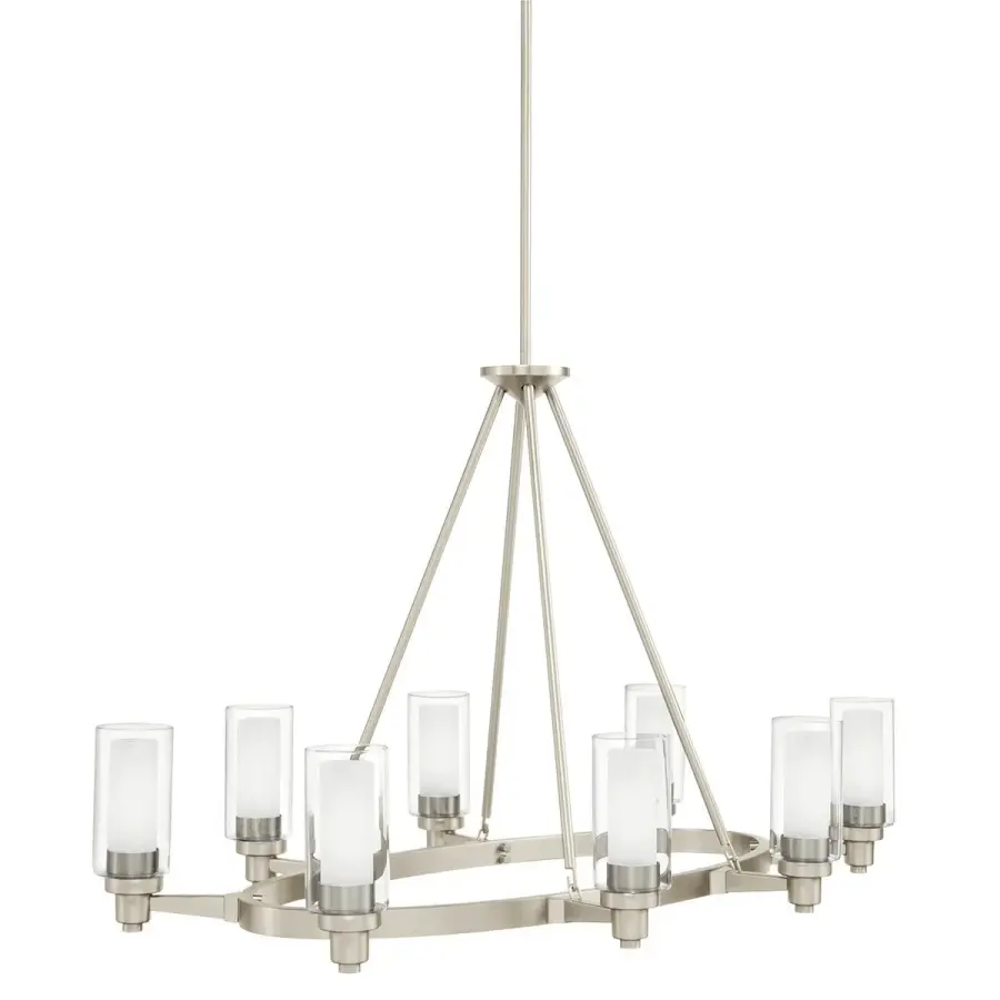 Circolo 8-Light Chandelier in Brushed Nickel - Image 1