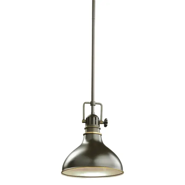 The Hatteras Bay mini pendant delivers authentic industrial style with its Olde Bronze finish and distinctive clear Fresnel glass shade. Compact at 8" wide, it's ideal for task lighting over kitchen islands or adding character to smaller spaces.