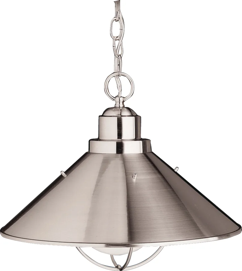 Seaside One Light Outdoor Pendant in Brushed Nickel