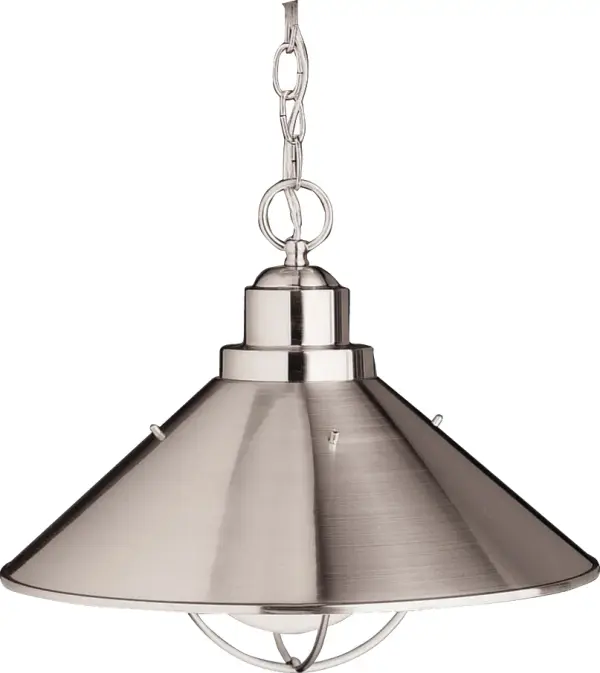 Seaside One Light Outdoor Pendant in Brushed Nickel