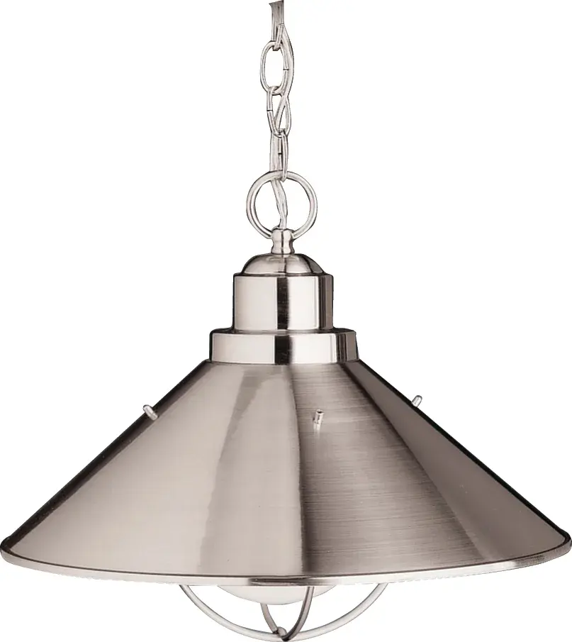 Seaside One Light Outdoor Pendant in Brushed Nickel