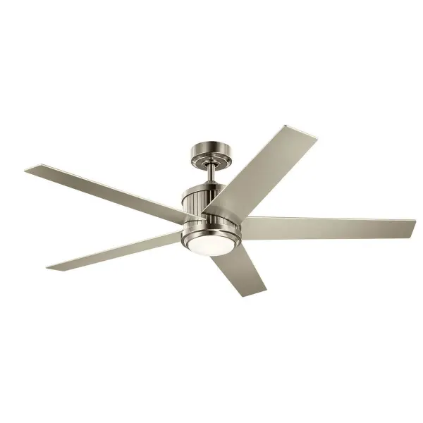 The Brahm ceiling fan combines Art Deco elegance with modern efficiency. Its 56-inch span and reversible blades make it ideal for large spaces, while the integrated 3000K LED provides warm, dimmable lighting.