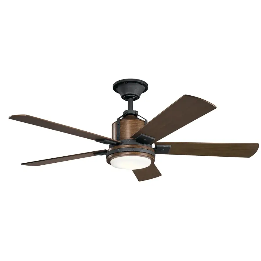 Industrial-Style 52" Fan with Energy-Efficient Integrated LED - Image 1