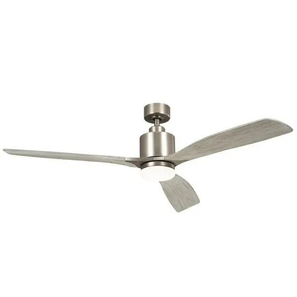 The Ridley ceiling fan combines substantial airflow with modern integrated LED technology in a versatile antique pewter finish. Its 60-inch span makes it ideal for large rooms while the dimmable 3000K LED provides warm, efficient lighting.