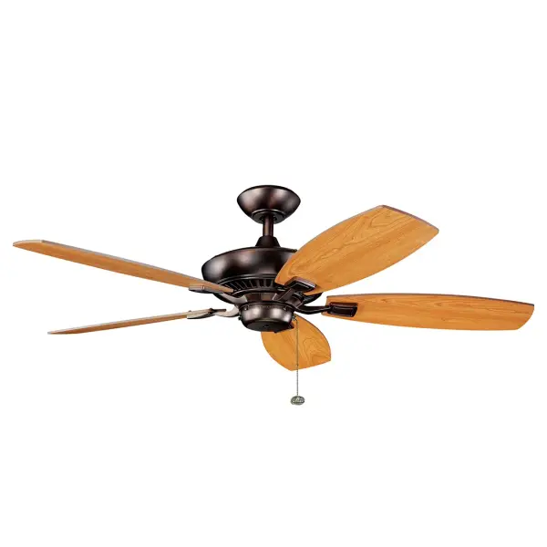 The Canfield ceiling fan combines traditional design with practical functionality. Featuring a 52-inch blade span and reversible blades in white and brown finishes, it offers versatile cooling for medium-sized rooms.