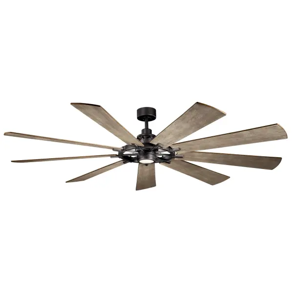 The Gentry XL delivers commercial-grade performance with 9,058 CFM airflow and striking nine-blade design. Its 85-inch span and integrated LED light make it ideal for great rooms, patios, and commercial spaces requiring powerful air circulation.