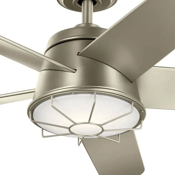 The Daya ceiling fan combines contemporary styling with practical functionality, featuring a 54-inch blade span ideal for larger rooms. Integrated 3000K LED lighting provides warm illumination while the dimmable feature allows customizable ambiance. - alternate view