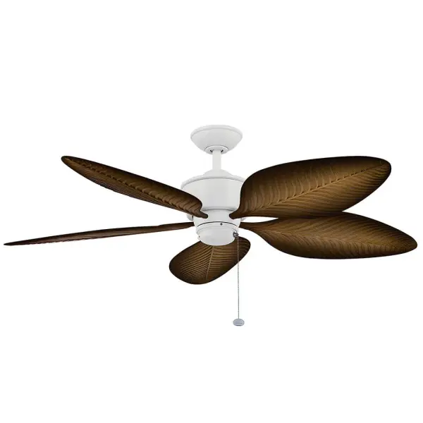 The Nani ceiling fan combines coastal style with wet-rated durability, featuring a 56-inch blade span and reliable AC motor. Perfect for covered patios, porches, and large outdoor living areas requiring consistent airflow.