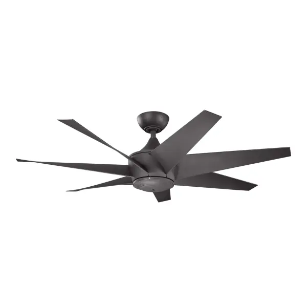 The Lehr II delivers exceptional airflow efficiency at 165 CFM/W with wet location rating for versatile indoor-outdoor use. Its distressed black finish and steel construction bring industrial character to any space.