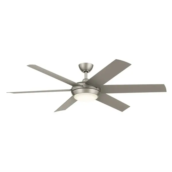 The Mint ceiling fan delivers sophisticated modern design with clean lines and exceptional functionality. Its 60-inch blade span and 6-speed DC motor provide powerful, efficient airflow for large spaces, while the integrated LED light kit with CCT selection offers versatile lighting options.