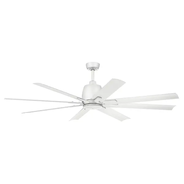 The Breda 65" outdoor ceiling fan combines contemporary styling with powerful performance. Featuring 8 blades and DC motor technology, it's wet-rated for covered outdoor spaces and delivers efficient airflow for large areas.