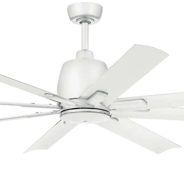 The Breda 65" outdoor ceiling fan combines contemporary styling with powerful performance. Featuring 8 blades and DC motor technology, it's wet-rated for covered outdoor spaces and delivers efficient airflow for large areas. - alternate view