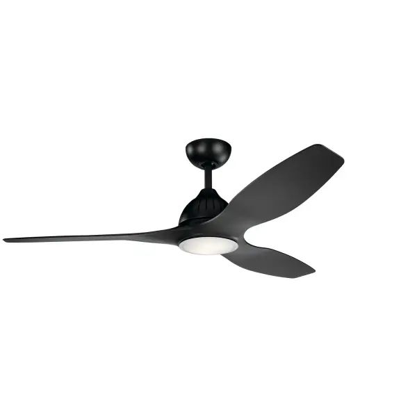 The Jace combines exceptional airflow efficiency (81 CFM/W) with contemporary design. Its sweeping curved blades create an architectural statement while delivering 5,797 CFM across three speeds. The integrated LED provides warm 3000K light with excellent color rendering.