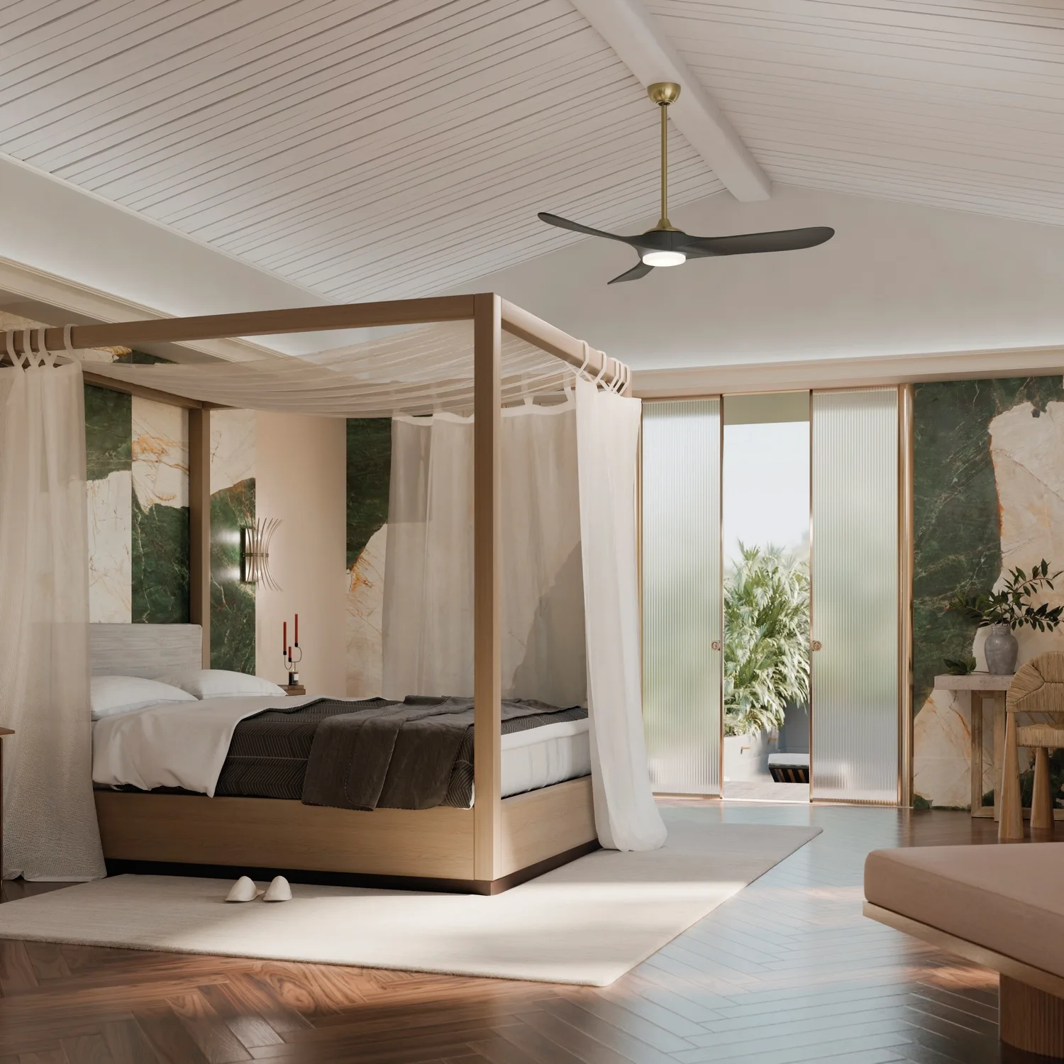 Mylo 60" Ceiling Fan with Light in Champagne Bronze