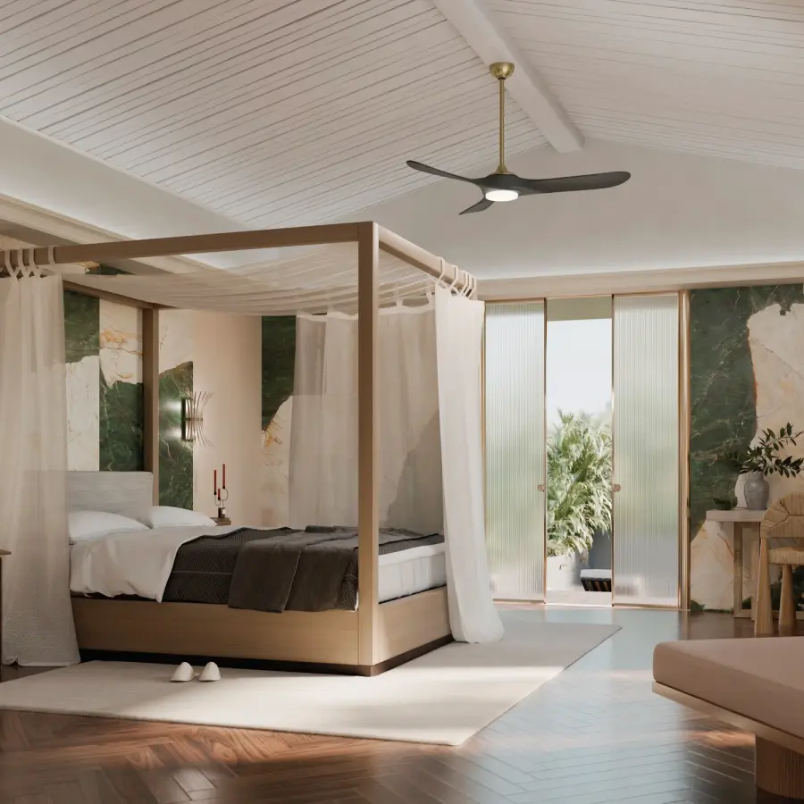Mylo 60" Ceiling Fan with Light in Champagne Bronze