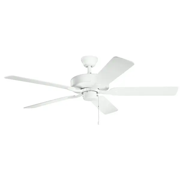 The Basics Ceiling Fan delivers reliable performance in a straightforward design. With 52" diameter coverage, reversible blades, and damp location rating, it handles everyday cooling needs without unnecessary complexity.