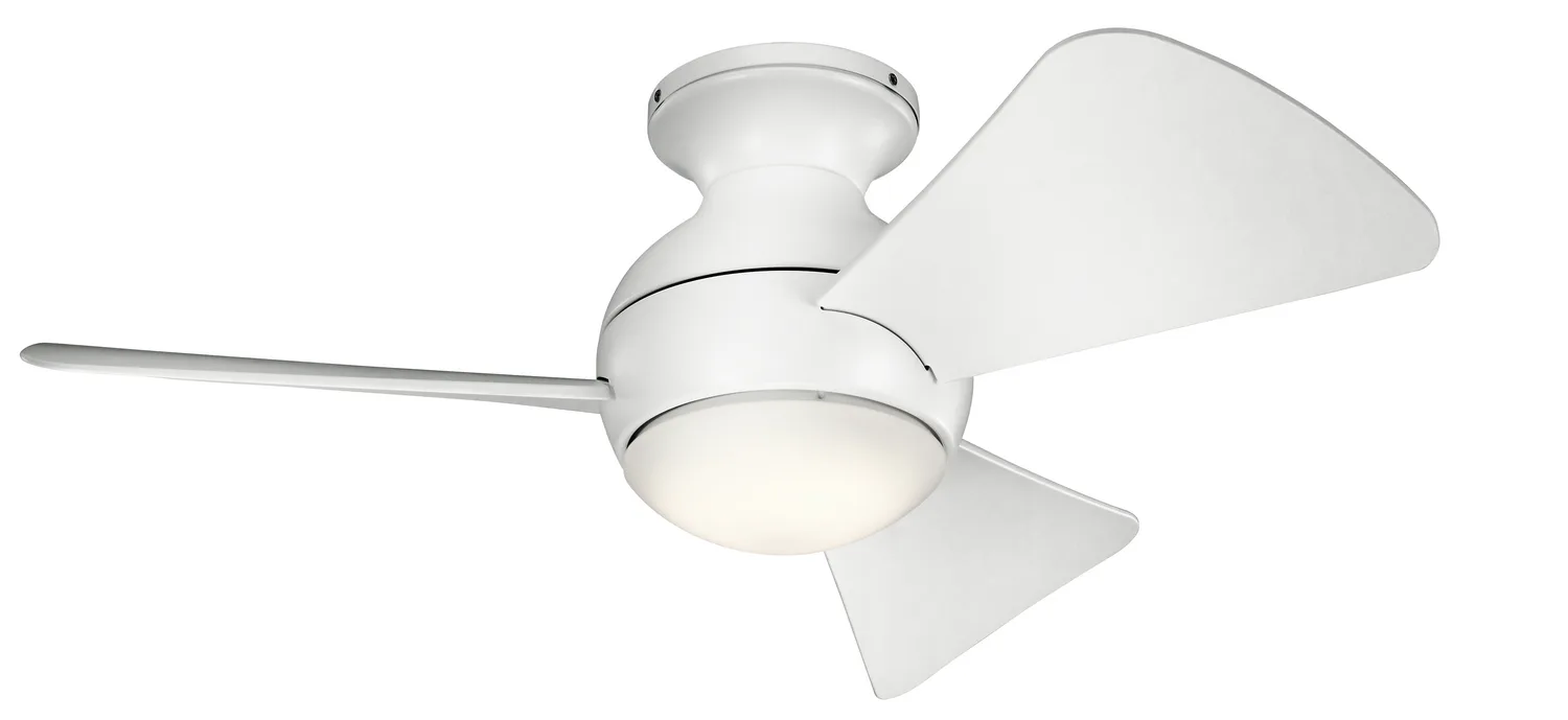 Sola 34" Ceiling Fan with LED Light in Matte White