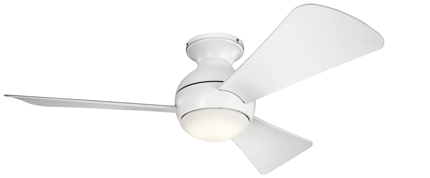 Sola 44" Ceiling Fan with LED Light in Matte White