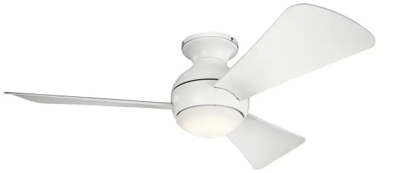 Sola 44" Ceiling Fan with LED Light in Matte White