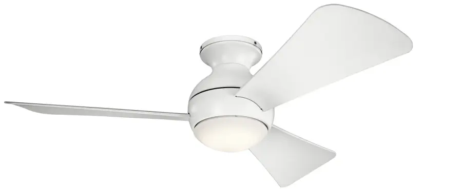 Sola 44" Ceiling Fan with LED Light in Matte White