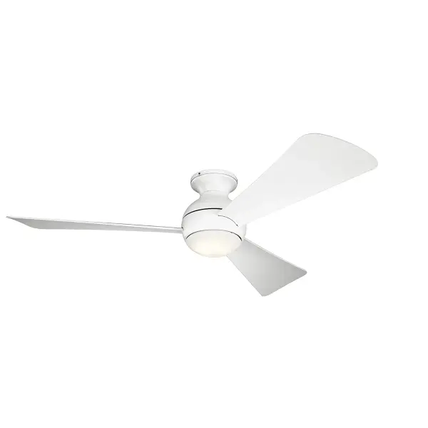 The Sola combines contemporary styling with practical performance. Its globe-inspired motor housing and clean matte white finish suit modern interiors, while wet location rating extends use to covered outdoor spaces.