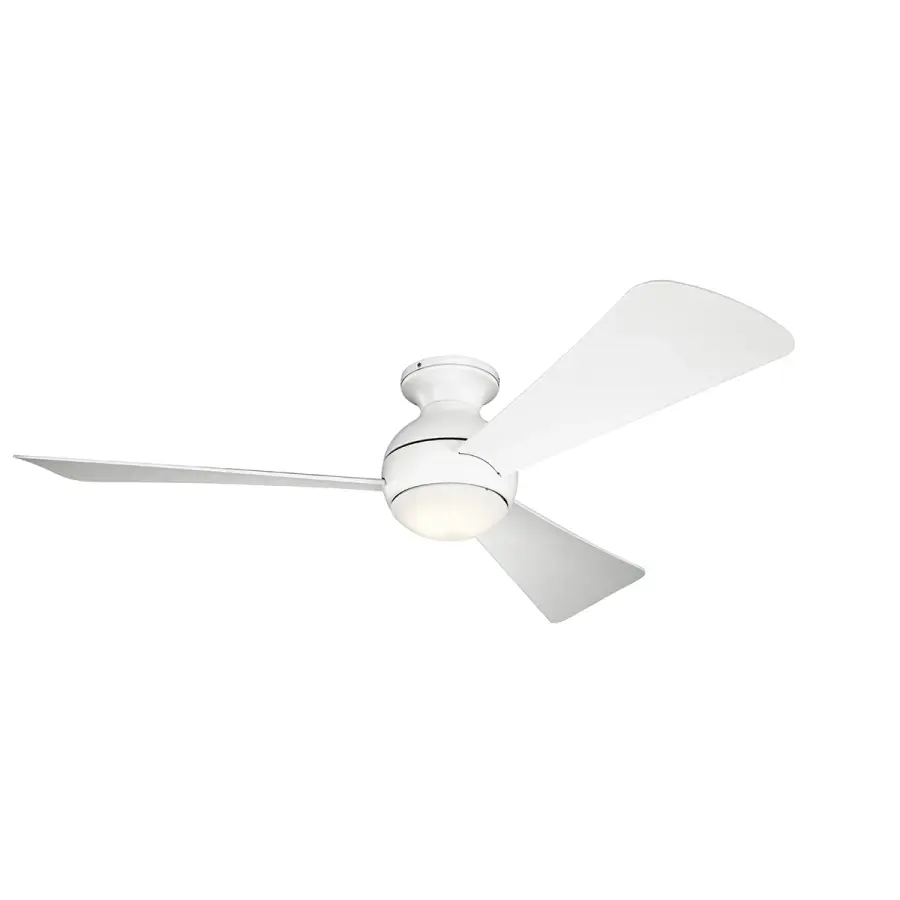 Sola 54" Ceiling Fan with LED Light in Matte White