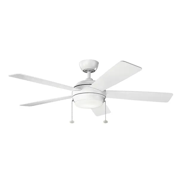 Starkk 52" Ceiling Fan with Light in Matte White