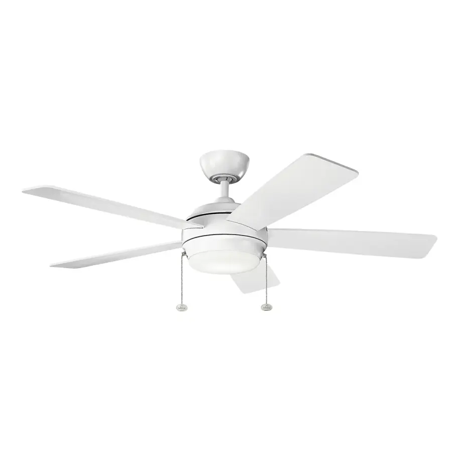 Starkk 52" Ceiling Fan with Light in Matte White