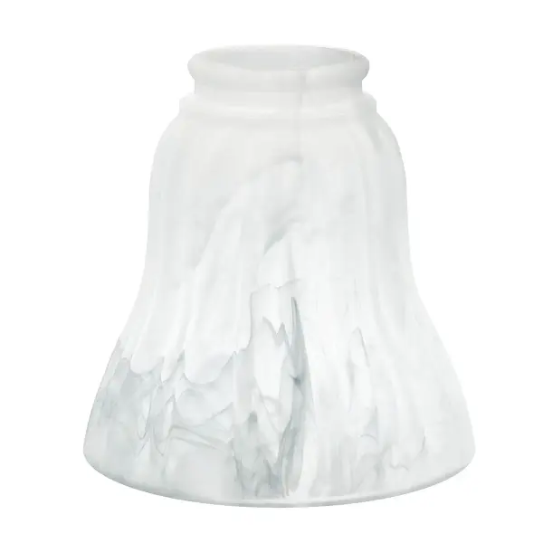 Compact glass shade designed as a universal replacement part for ceiling fan light kits. At 5.25" height and 4.75" width, this accessory provides a practical solution for updating or replacing damaged fan glass.