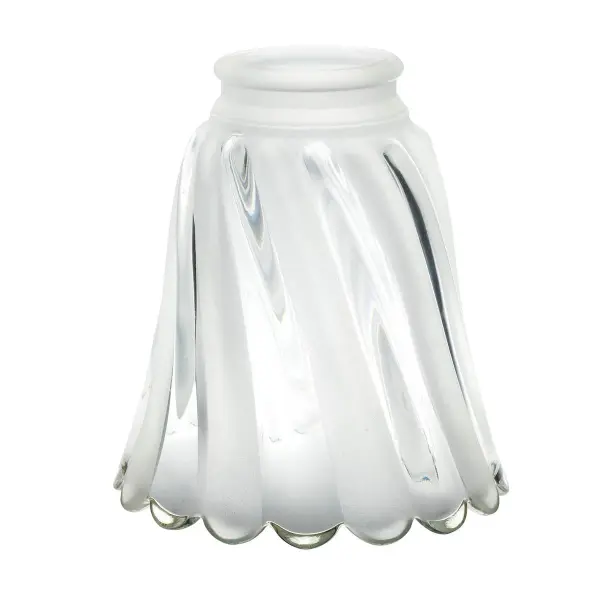 Compact glass shade designed as a replacement part for ceiling fan light kits. Universal design fits most standard fan fixtures, offering an affordable solution for updating or repairing fan lighting.