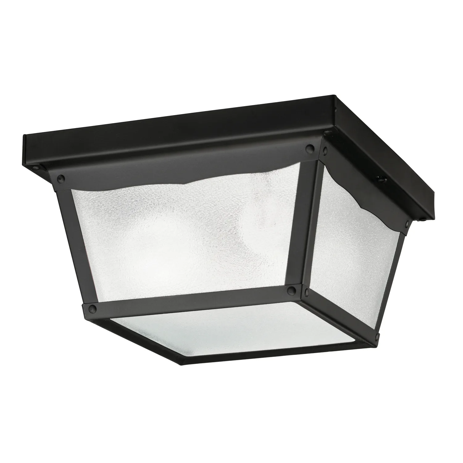 Outdoor Two Light Flush Mount in Black