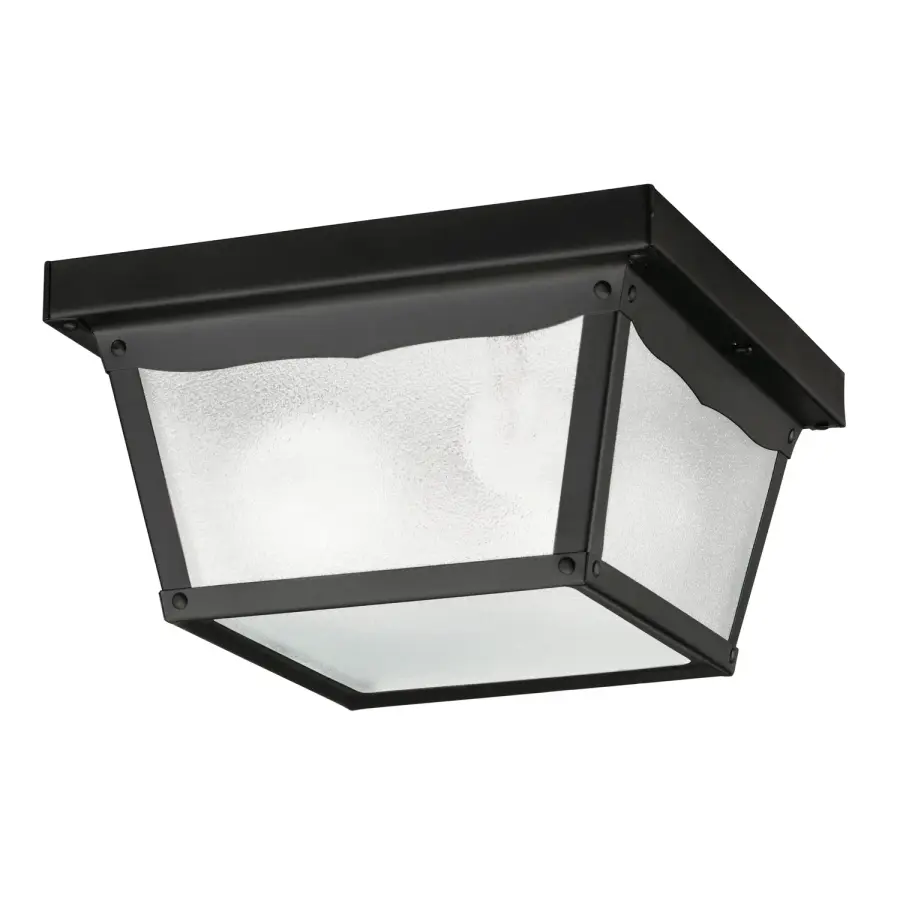 Outdoor Two Light Flush Mount in Black