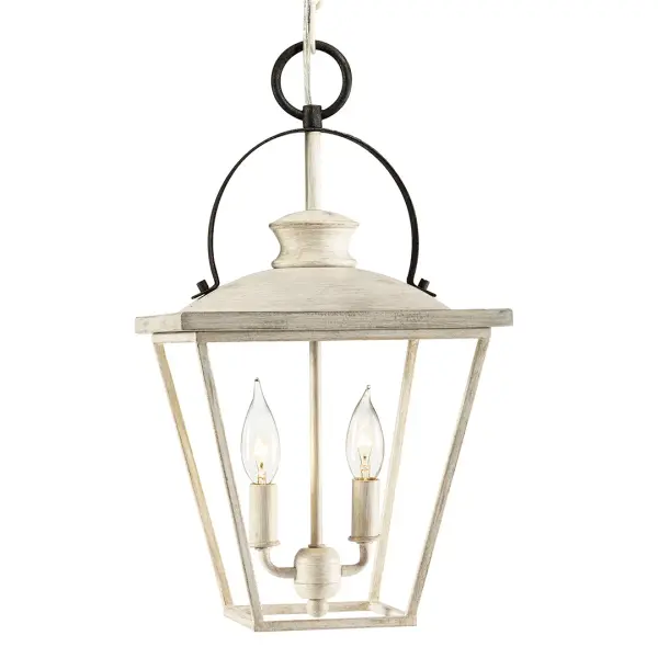 Charming Coastal Farmhouse Pendant with Distressed White Finish - Image 2