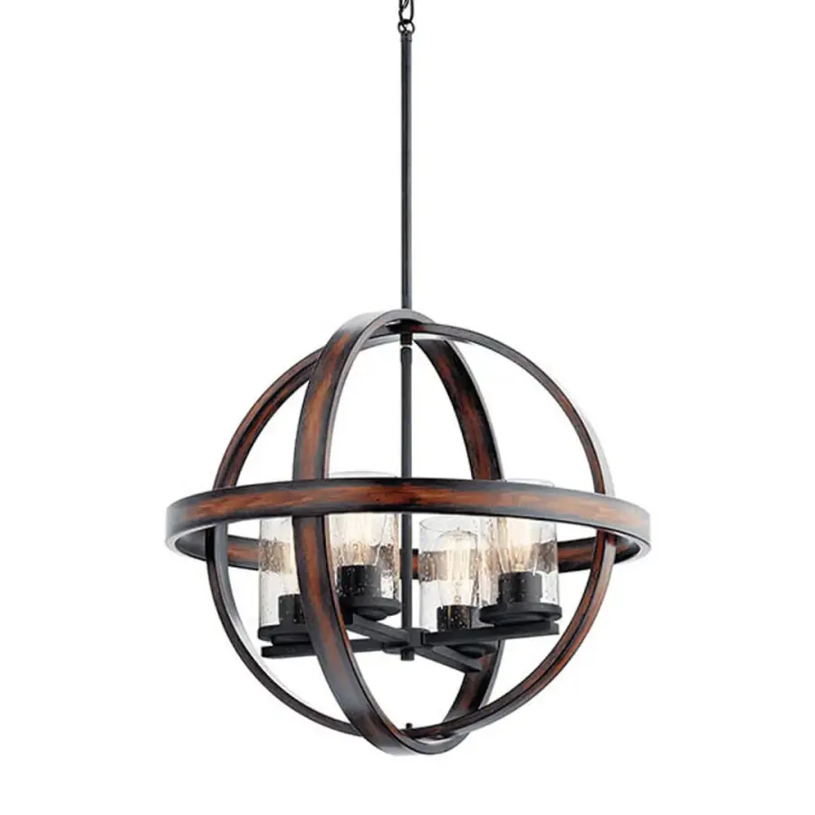 Barrington 4-Light Pendant with Clear Seeded Glass - Image 1