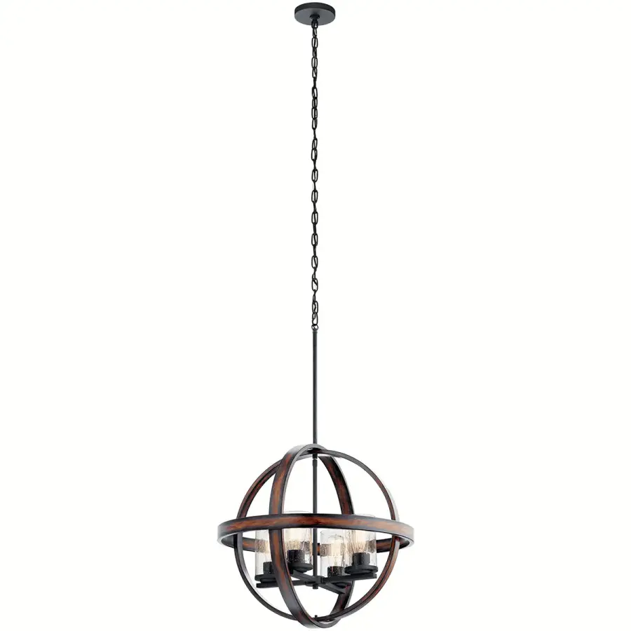 Barrington 4-Light Pendant with Clear Seeded Glass - Image 2