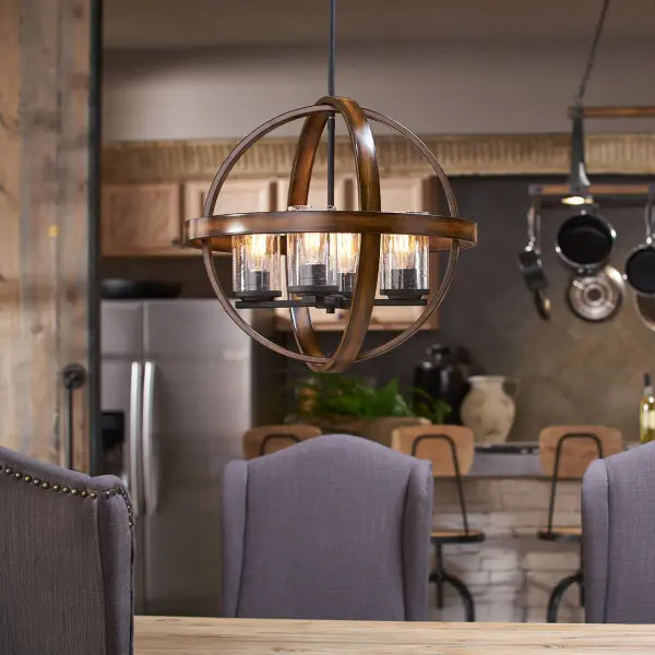 Barrington 4-Light Pendant with Clear Seeded Glass - Image 5