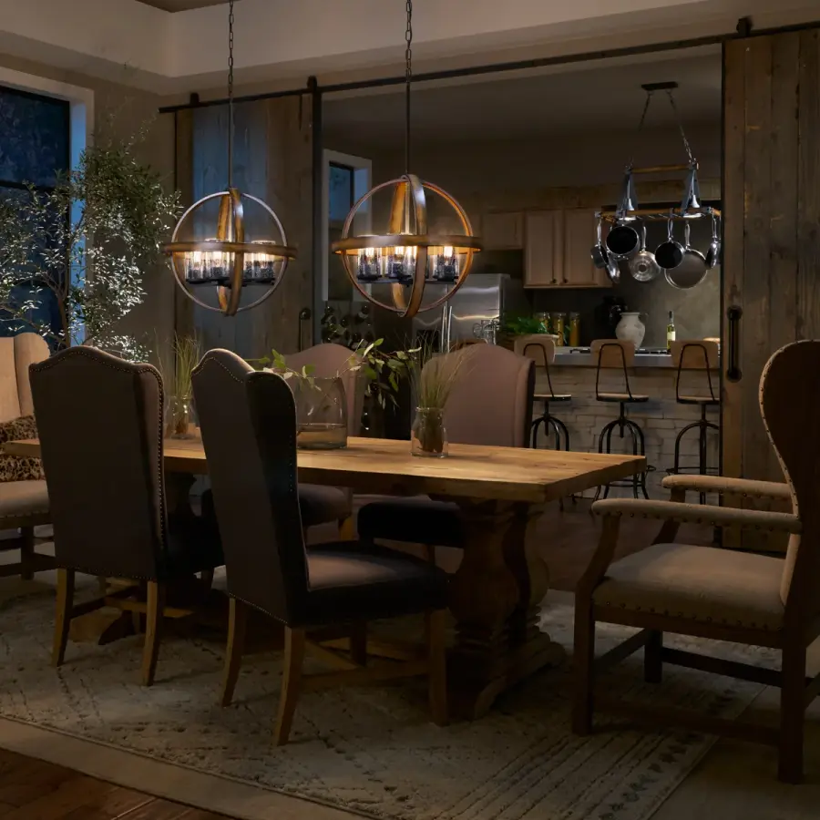 Barrington 4-Light Pendant with Clear Seeded Glass - Image 7