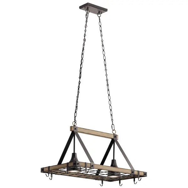 The Barrington Pendant combines industrial charm with refined craftsmanship. Its linear design and Anvil Iron finish make it perfect for kitchen islands and dining areas seeking a bold, contemporary statement. - alternate view